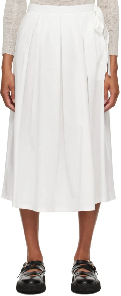 Shop Weekend Max Mara White Donata Midi Skirt In 4 White
