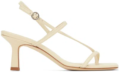 Shop Aeyde Off-white Elise Heeled Sandals In Creamy