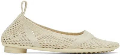 Shop Bottega Veneta Off-white Atomic Ballerina Flats In 9031 Sea Salt