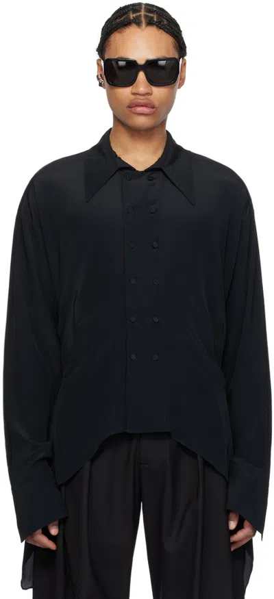Shop Aaron Esh Black Darted Shirt In Washed Black
