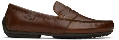 Shop Polo Ralph Lauren Brown Reynold Driver Loafers In Deep Saddle Tan
