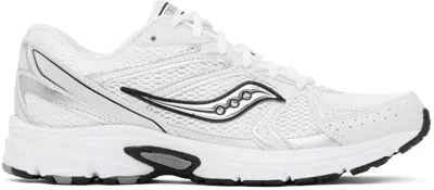 Shop Saucony White Grid Ride Millennium Sneakers In White/silver