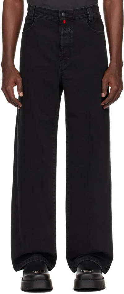 Shop 032c Black Faded Jeans In Washed Black