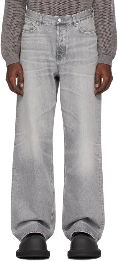 Shop 032c Gray Attrition Destroyed Jeans In Washed Grey