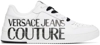 Shop Versace Jeans Couture White & Black Starlight Sneakers In El02 White/black