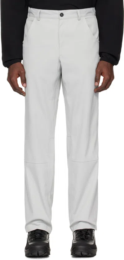 Shop Gr10k Gray Cut Trousers In Pale Grey