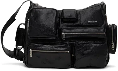 Shop Balenciaga Black Superbusy Messenger Bag In 1000 Black
