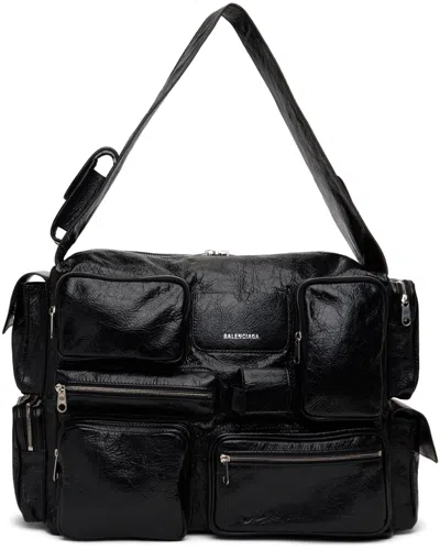 Shop Balenciaga Black Superbusy Large Sling Bag In 1000 Black