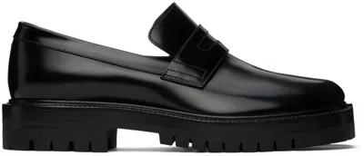 Shop Maison Margiela Black Tabi Loafers In H8396 Black