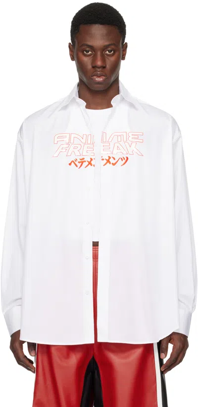 Shop Vetements White 'anime Freak' Shirt