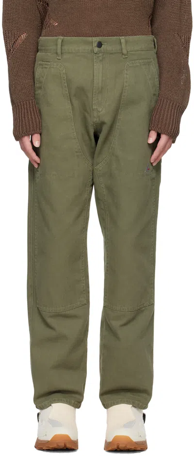 Shop Roa Green Four-pocket Trousers In Olive