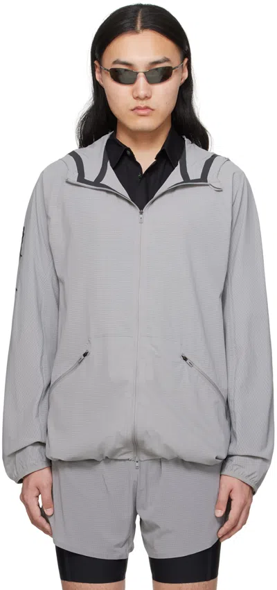 Shop Y-3 Gray Run Jacket In Ch Solid Grey