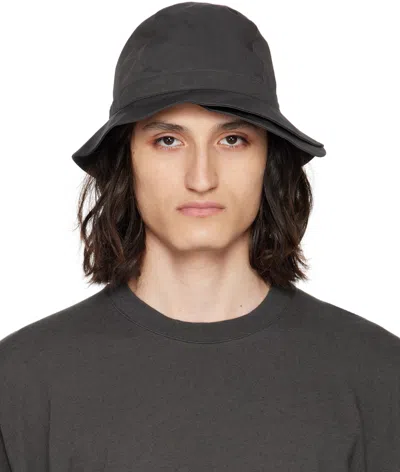 Shop Jan-jan Van Essche Black Water-repellent Bucket Hat In Off-black