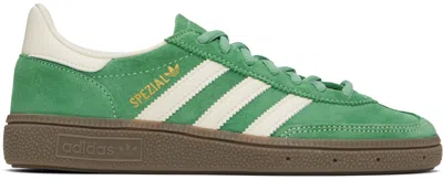 Shop Adidas Originals Green Handball Spezial Sneakers In Preloved Green/cream