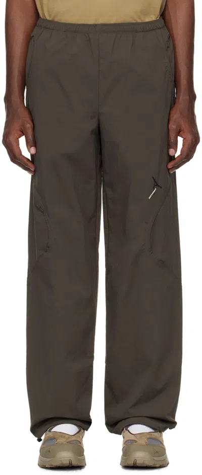 Shop Affxwrks Brown Transit Trousers In Shale Brown