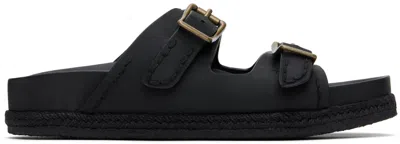 Shop Polo Ralph Lauren Black Turbach Leather Sandals