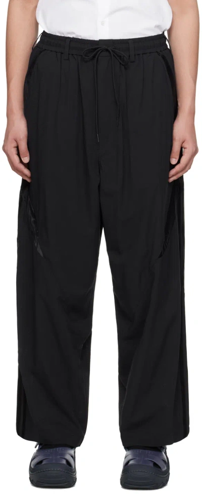 Shop Y-3 Black Nyl Sweatpants