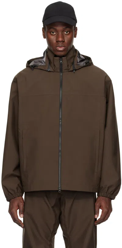 Shop Gr10k Brown Hooded Jacket In Soil Brown