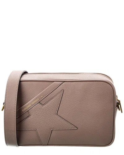 Shop Golden Goose Star Leather Shoulder Bag In Beige