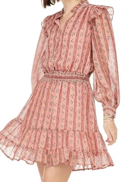 Shop Joy Joy Ruffles Around Dress In S Pink Stripe