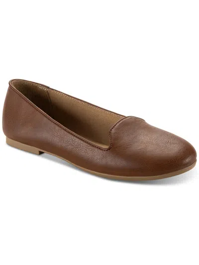 Shop Style & Co Womens Faux Leather Slip-on Loafers In Brown