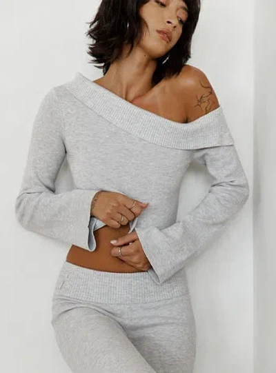 Princess Polly Lower Impact Sina Off The Shoulder Top In Grey