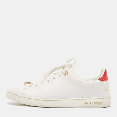 Pre-owned Louis Vuitton White Leather Frontrow Sneakers Size 40