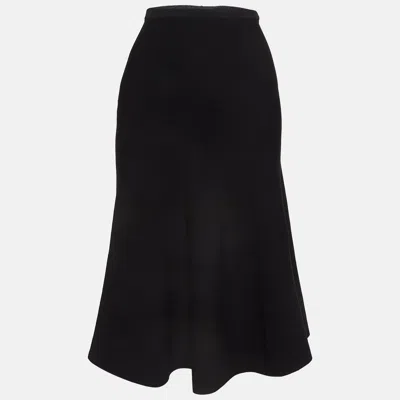 Pre-owned Sandro Black Knit Flared Midi Skirt S