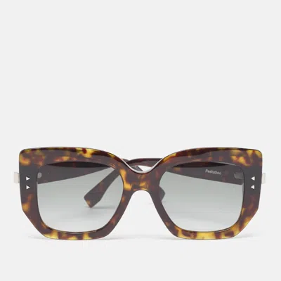 Pre-owned Fendi Brown/black Gradient Ff 0267/s Peekaboo Rectangle Sunglasses