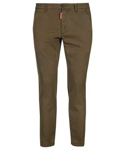 Shop Dsquared2 Cotton Chino Trousers In Brown