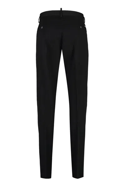 Shop Dsquared2 New Dan Virgin Wool Trousers In Black