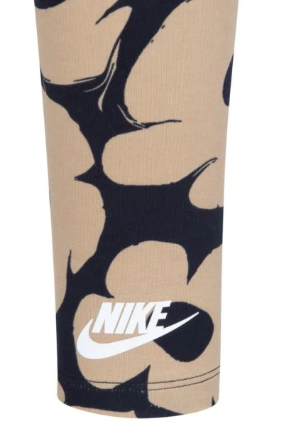 Nike Floral Little Kids' Leggings In Black