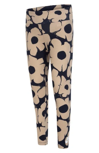 Shop Nike Kids' Floral Leggings In Black