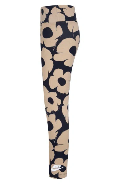 Shop Nike Kids' Floral Leggings In Black