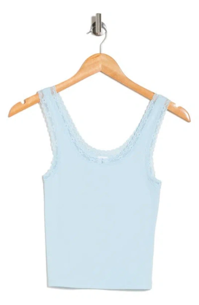 Shop Abound Lace Trim Cotton Tank In Blue Omphalodes