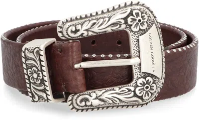 Shop Golden Goose Leather Belt In Brown