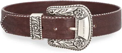 Shop Golden Goose Leather Belt In Brown