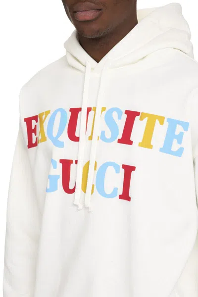 Shop Gucci Cotton Hoodie In White