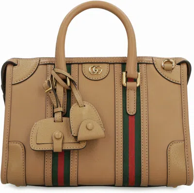 Shop Gucci Bauletto Handbag In Brown