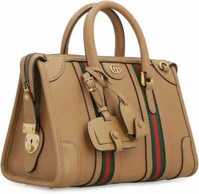 Shop Gucci Bauletto Handbag In Brown