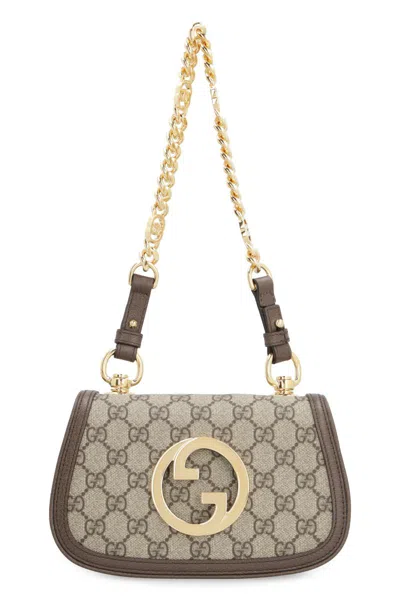Shop Gucci Blondie Mini Shoulder Bag In Beige
