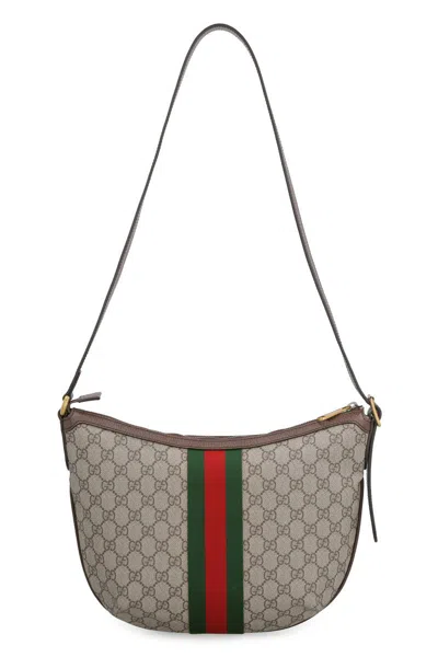 Shop Gucci Ophidia Gg Shoulder Bag In Beige