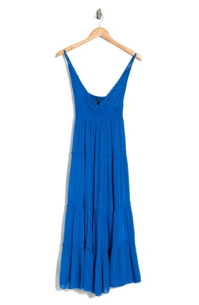 Shop Boho Me Tiered Maxi Dress In Lapis Blue