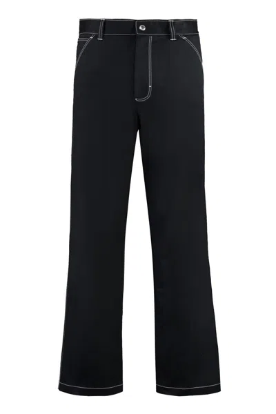 Shop Prada Multi-pocket Cotton Trousers In Black