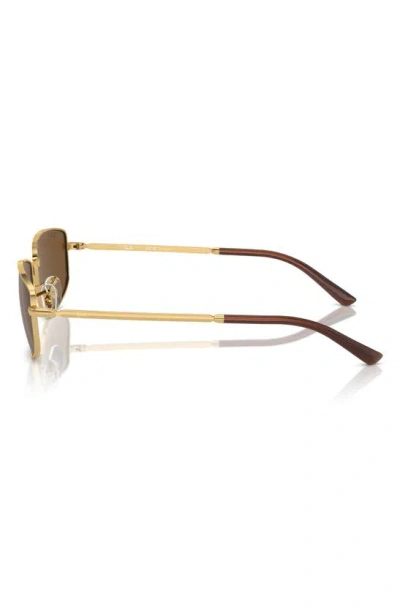 Ray Ban 59mm Polarized Oval Sunglasses In Gold Brown