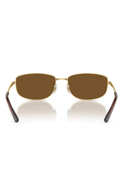 Ray Ban 59mm Polarized Oval Sunglasses In Gold Brown