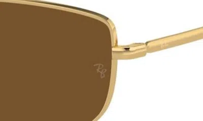Ray Ban 59mm Polarized Oval Sunglasses In Gold Brown