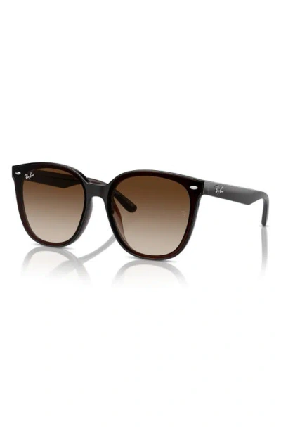Ray Ban 66mm Gradient Oversize Irregular Sunglasses In Transparent Black
