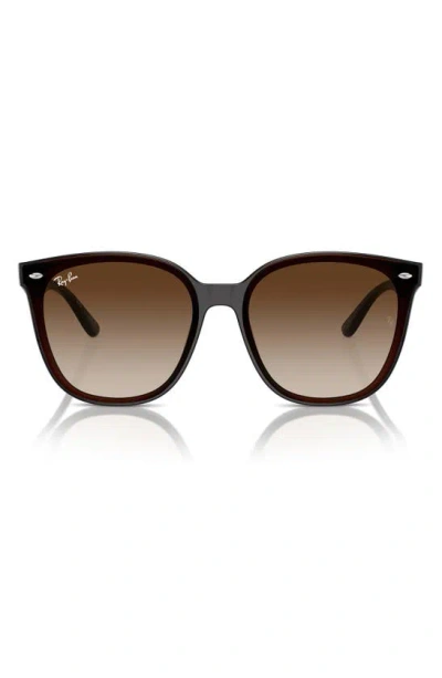 Ray Ban 66mm Gradient Oversize Irregular Sunglasses In Transparent Black