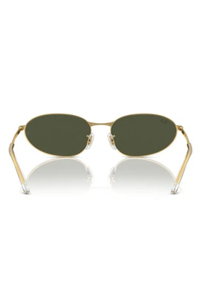 Ray Ban 56mm Oval Sunglasses In Gold Flash